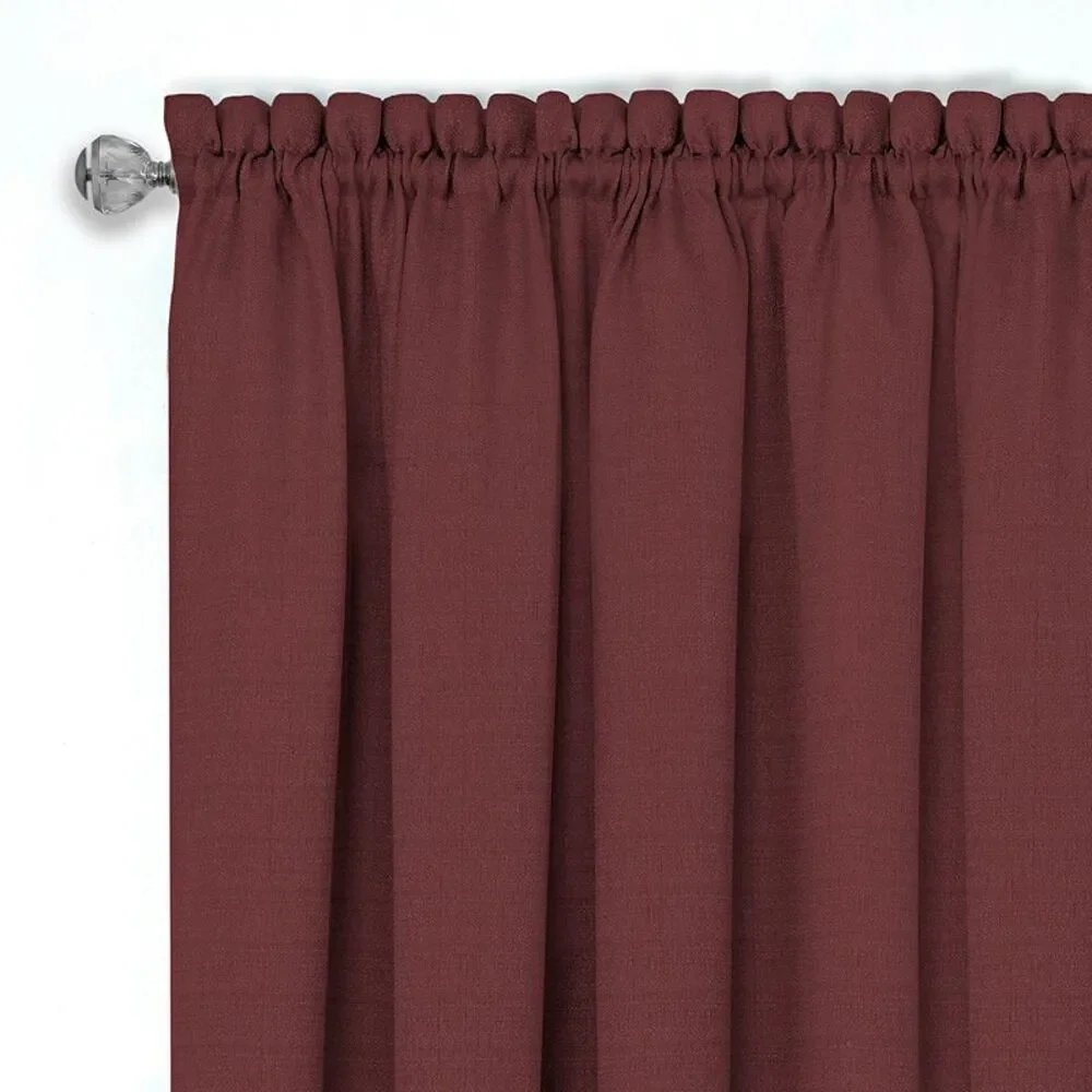 Woven Trends Two-Tone Window Curtain Tier Pair & Valance Set, Double Layer Small